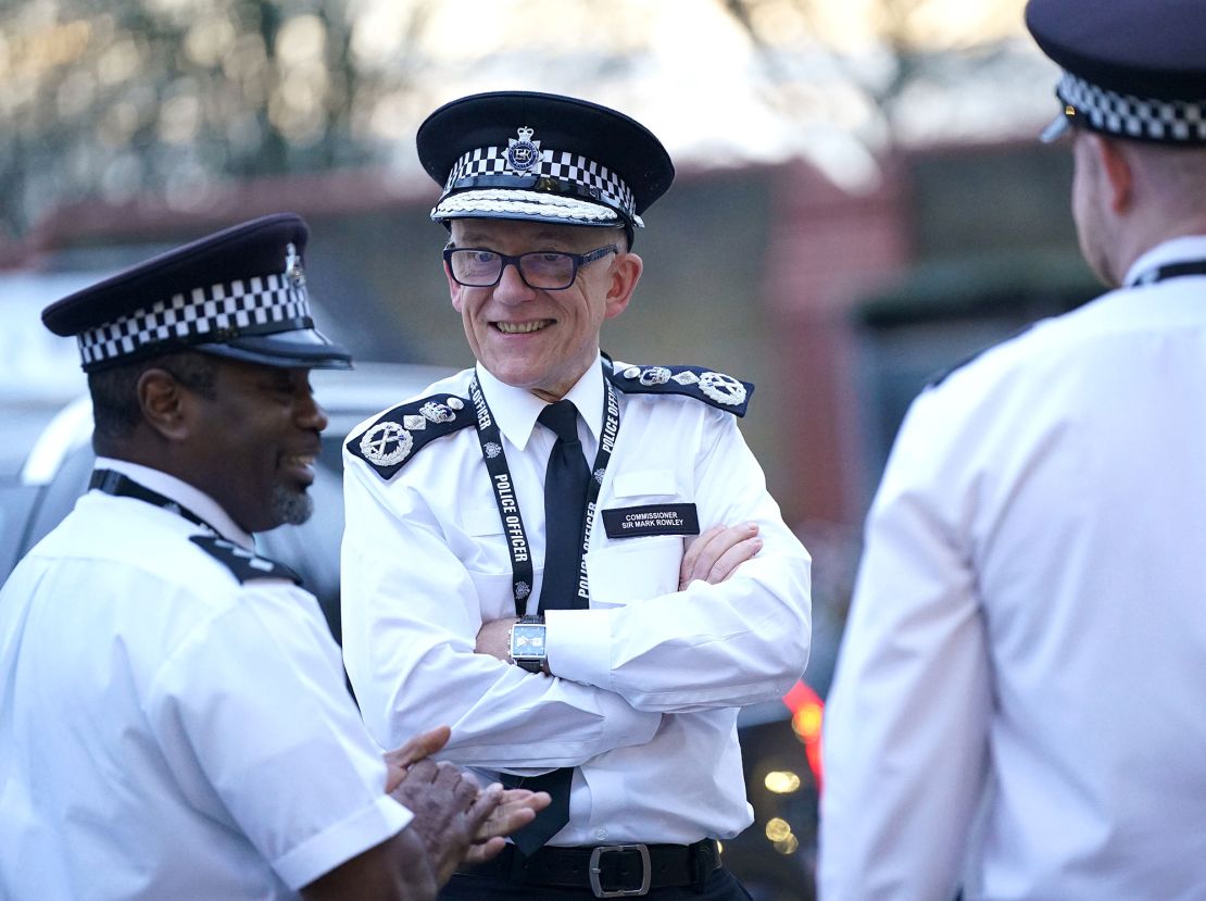 Metropolitan Police Commissioner  Mark Rowley (center) pictured on January 5.