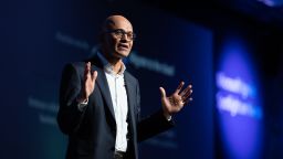 Satya Nadella, chief executive officer of Microsoft Corp., during the company's Ignite Spotlight event in Seoul, South Korea, on Tuesday, Nov. 15, 2022. Nadella gave a keynote speech at an event hosted by the company's Korean unit. 
