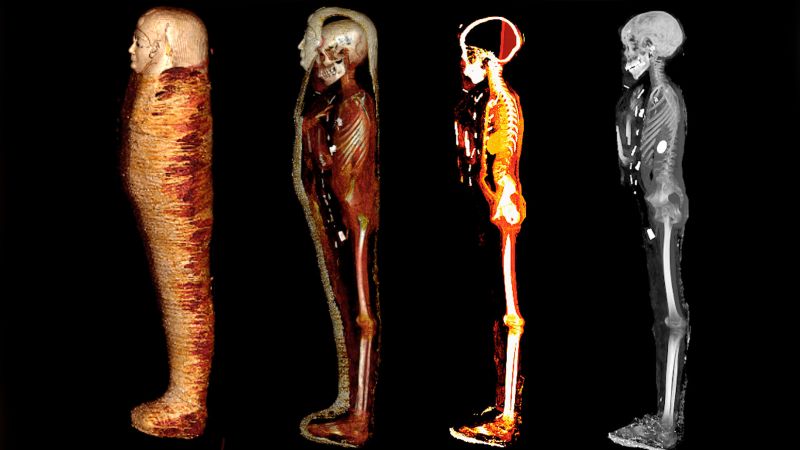 La momie momifiée d’un « golden boy » recouverte de 49 précieuses amulettes a été retrouvée