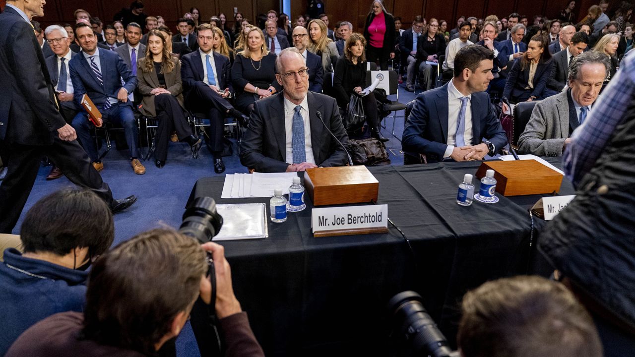 Live Nation President and Chief Financial Officer Joe Berchtold testifies before the Senate Judiciary Committee, Tuesday, Jan. 24, 2023. 