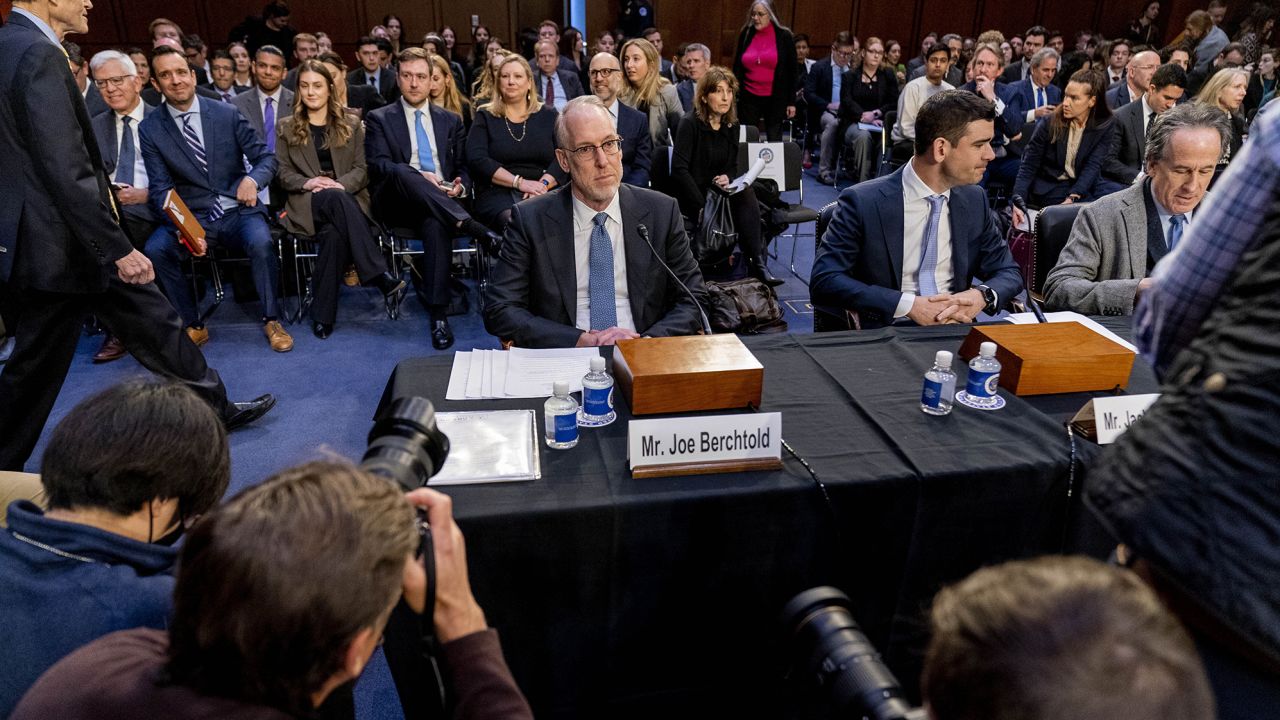 Live Nation President and Chief Financial Officer Joe Berchtold testifies before the Senate Judiciary Committee, Tuesday, Jan. 24, 2023.