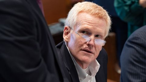 Alex Murdaugh prepares for jury selection to resume during his murder trial at the Colleton County Courthouse in Walterboro, South Carolina.