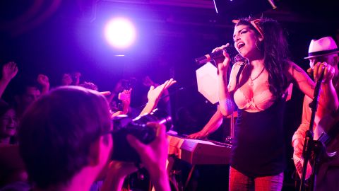 Amy Winehouse performs at the 100 Club on July 6, 2010 in London.