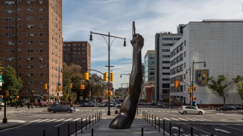 Hank Willis Thomas's public sculpture "Unity."