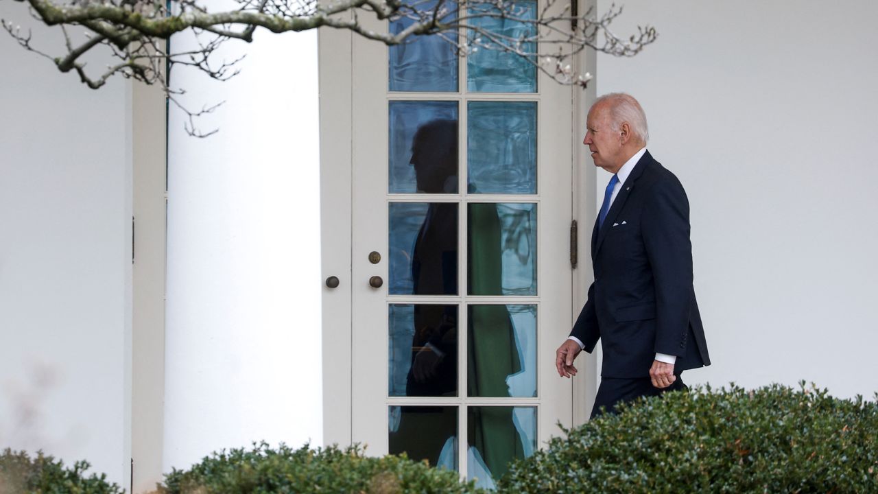President Joe Biden walks to the Oval Office on January 23, 2023. 