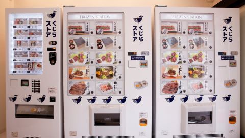 Vending machines opened by a Japanese whale-hunting company in Yokohama, Japan, on January 24. 