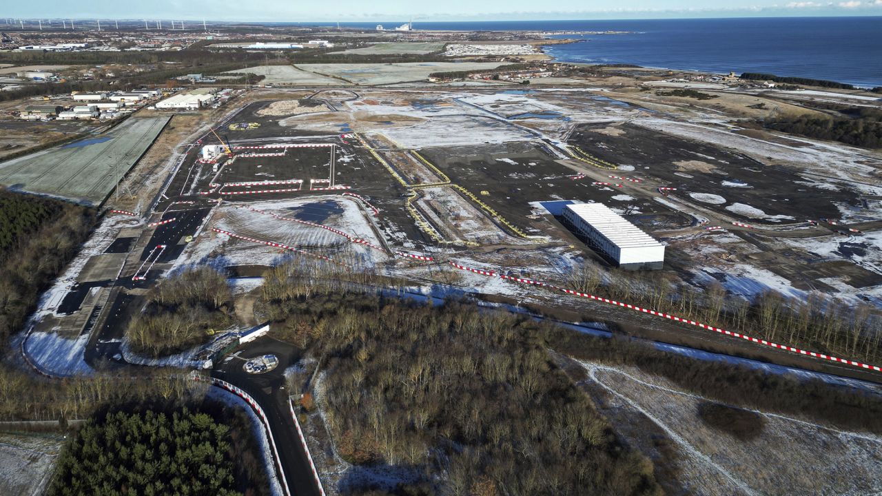 The site in Blyth, Northumberland where Britishvolt had plans to build a gigafactory to make batteries, seen on January 17, 2023.