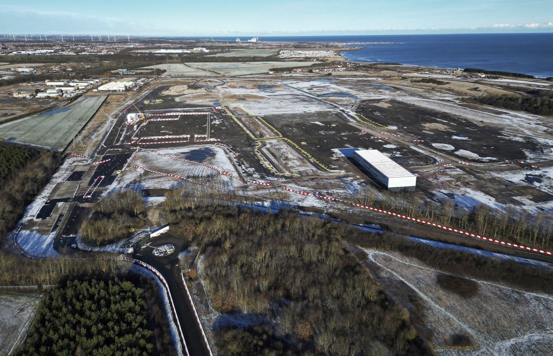 The site in Blyth, Northumberland where Britishvolt had plans to build a gigafactory to make batteries, seen on January 17, 2023.