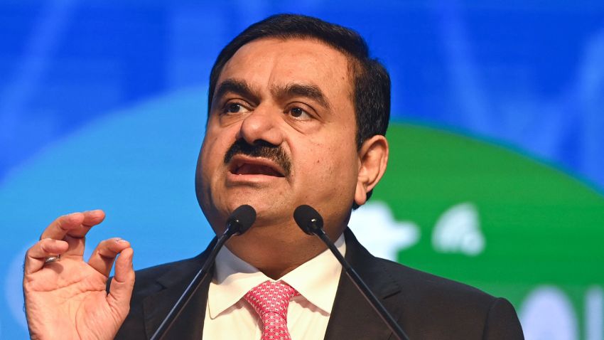 Chairperson of Indian conglomerate Adani Group, Gautam Adani, speaks at the World Congress of Accountants in Mumbai on November 19, 2022.