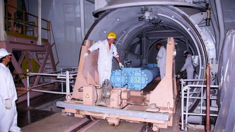 The reactor building at the Bushehr nuclear power plant pictured in August 2010.