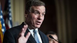 Washington, DC - July 27 : Sen. Mark Warner, D-Va., speaks about the bipartisan passage of the Chips and Science bill to encourage more semiconductor companies to build chip plants in the US on Capitol Hill on Wednesday, July 27, 2022 in Washington, DC. (Photo by Jabin Botsford/The Washington Post via Getty Images)