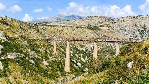 The 660ft Mala Rijeka viaduct is the highlight of the Belgrade to Bar route.