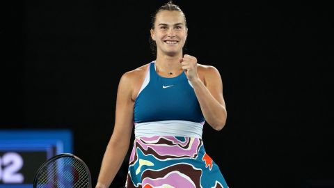 Aryna Sabalenka beat Magda Linette to reach the first grand slam final of her career.