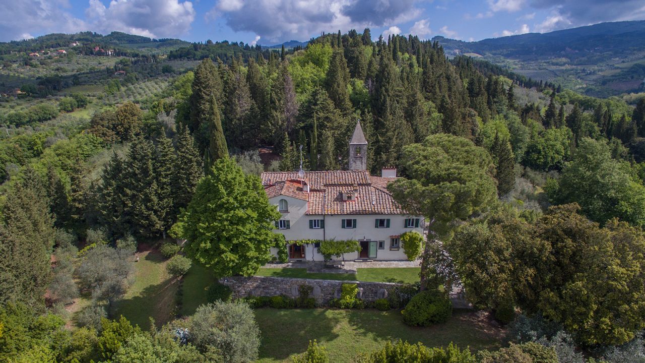 <strong>All alone: </strong>This lavish villa is near the hilltop village of Caldine, near Florence.
