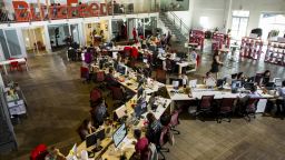 The newsroom of the Los Angeles headquarters of the website Buzzfeed.com, photographed Oct. 7, 2013.  
