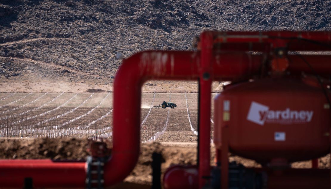 Groundwater filters at Stockton Hill Farms, north of Kingman, Arizona, in March 2022.