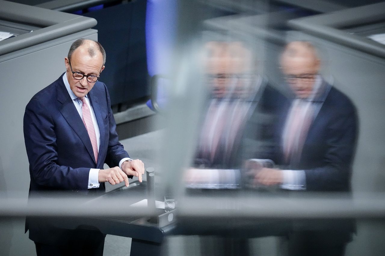 Friedrich Merz, party leader of the Christian Democratic Union of Germany, speaks in the Bundestag, the country's federal parliament, on Wednesday, January 25. Lawmakers were debating whether to send Leopard 2 tanks to Ukraine to help bolster that country's war effort. Later Wednesday, leaders of Germany and the United States each announced <a href="https://www.cnn.com/2023/01/25/europe/german-tanks-ukraine-intl/index.html" target="_blank">that they would send contingents of tanks to Ukraine</a>, reversing their longstanding trepidation at providing Kyiv with offensive armored vehicles.  