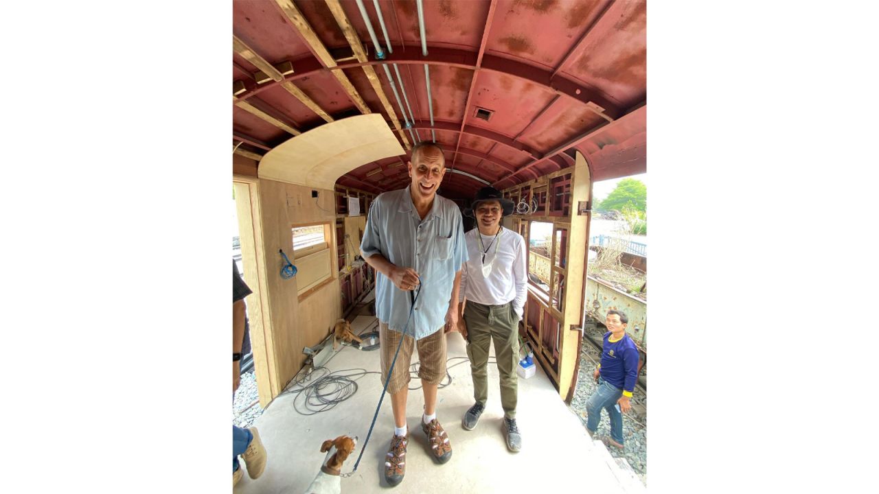<strong>Upcycling: </strong>"I was looking at all these rusty, old carriages and I thought to myself, 'Oh, God, they're just sitting there rotting...really, we should be doing something with that'," says Bensley, pictured on the left. "You don't need to build everything from scratch."  