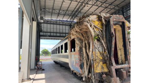Designer Bill Bensley converted a series of old Thai train carriages into luxury accommodations.  