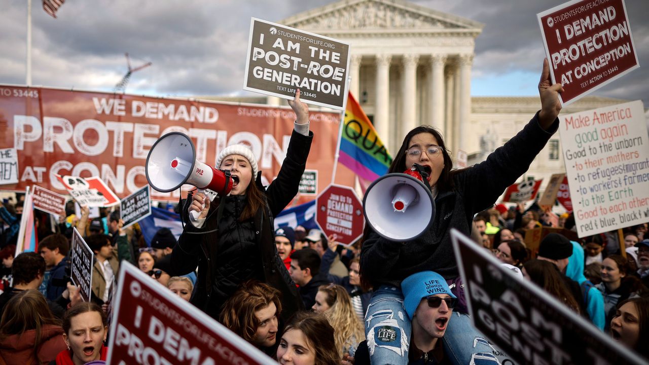 People attend the 50th annual March for Life rally on the National Mall on January 20, 2023 in Washington, DC.