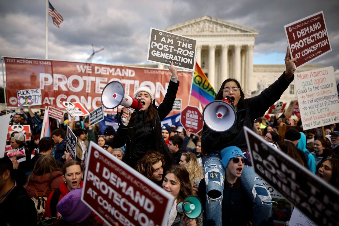 People attend the 50th annual March for Life rally on the National Mall on January 20, 2023 in Washington, DC. 