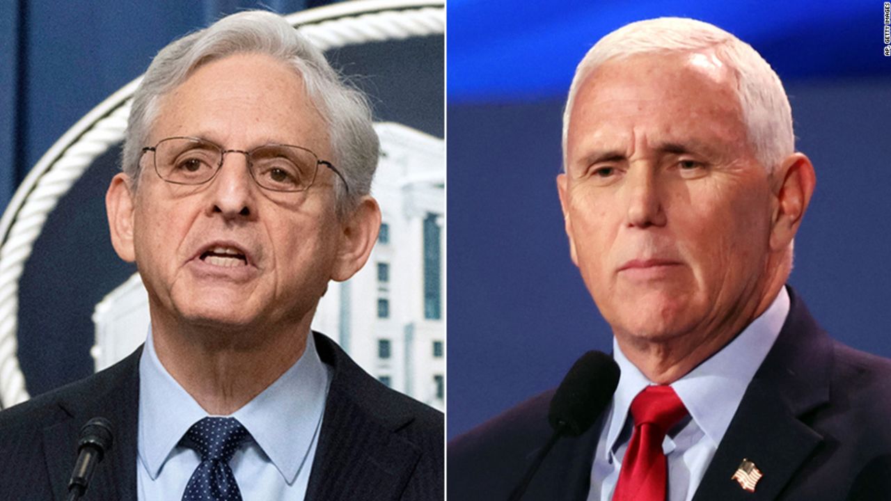 Attorney General Merrick Garland and former Vice President Mike Pence.