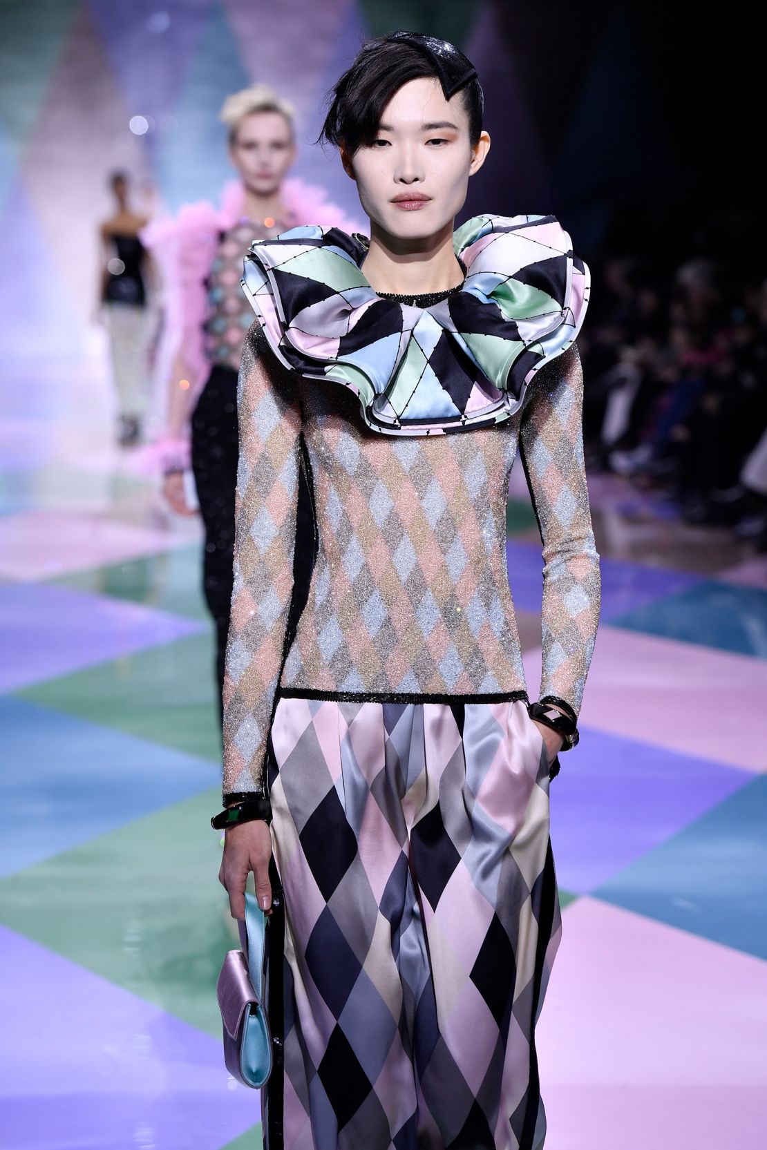 Harlequin diamonds were all the rage at the Armani Privé show.