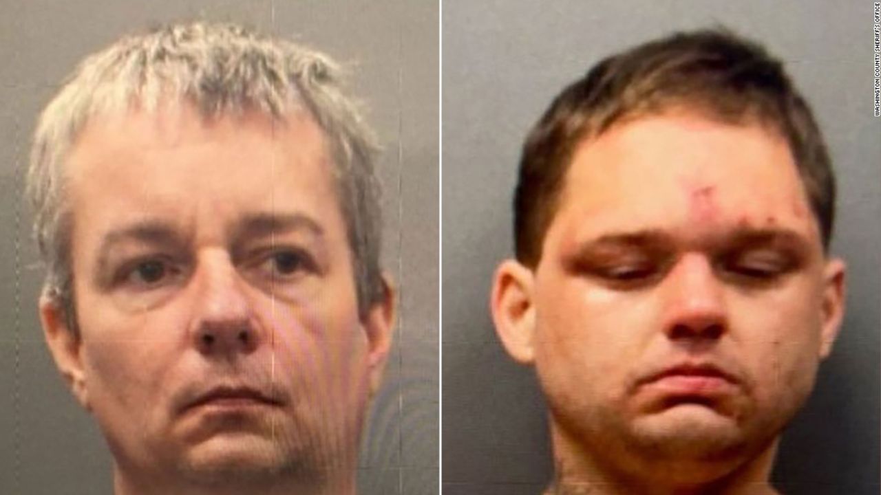 The two inmates who fled are Johnny Shane Brown, 51, of Robertsville, Tennessee, left, and Albert Lee Ricketson, 31, of Abingdon, Virginia, right. 