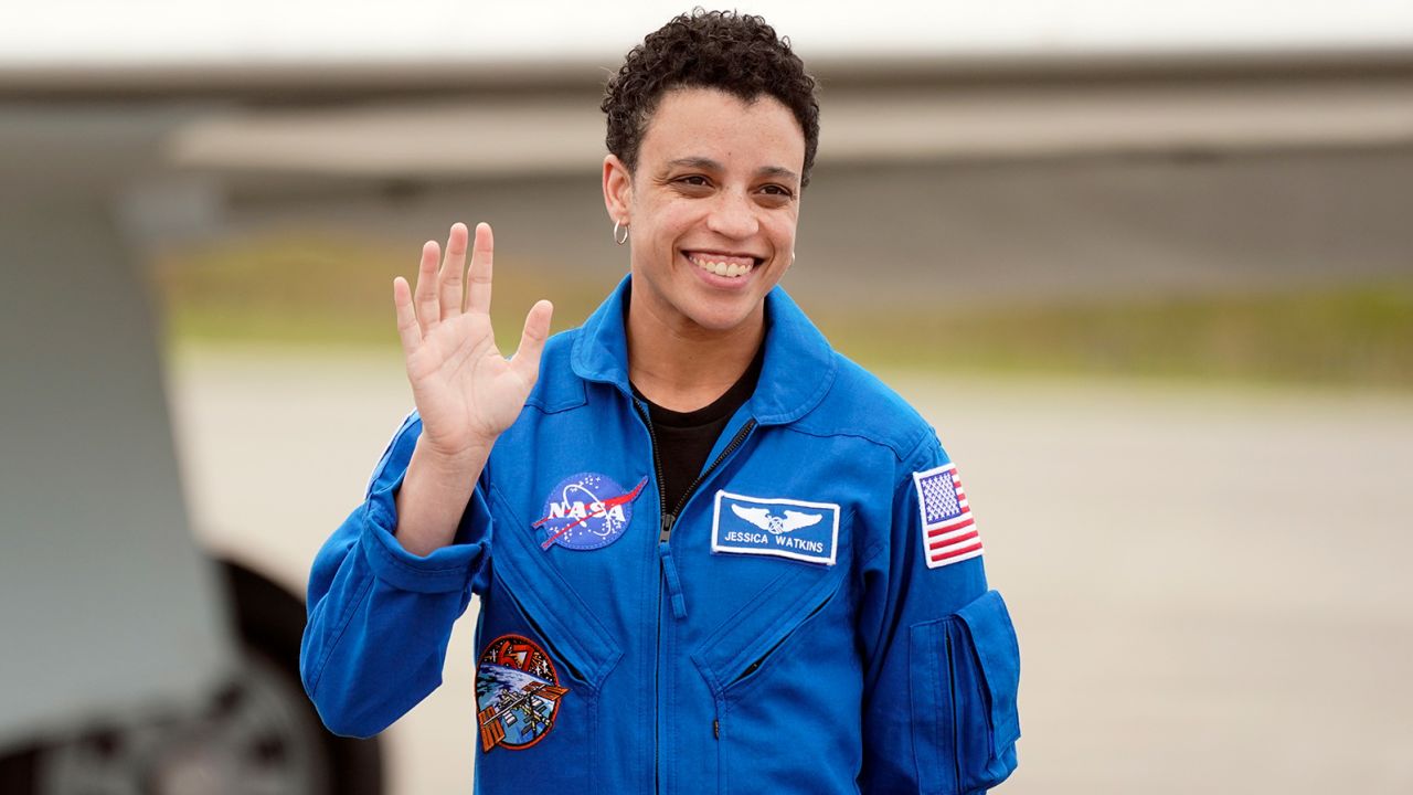 NASA astronaut Jessica Watkins arrives at Kennedy Space Center in Florida in April 2022 with her fellow SpaceX Crew-4 astronauts. The crew was set to launch on a six-month journey to the International Space Station.