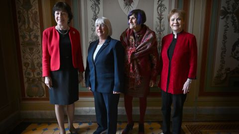 Collins, Murray, DeLauro and Granger speak to CNN on Capitol Hill in Washington, D.C., from left, on Thursday.