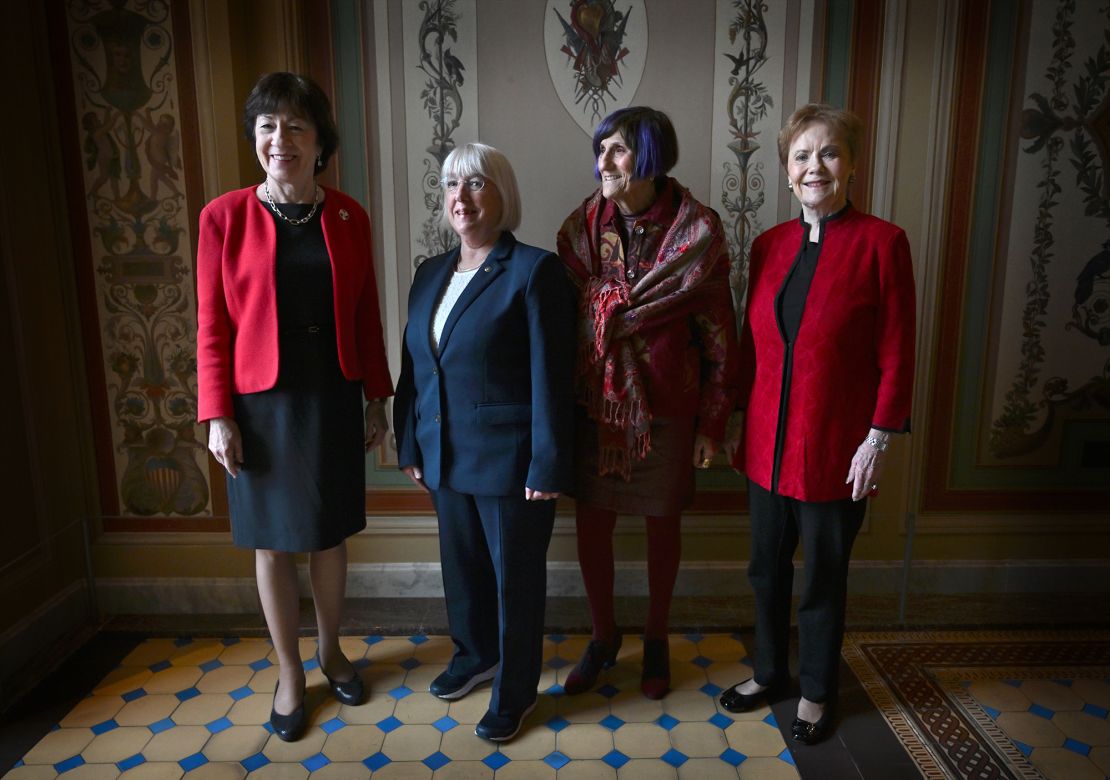 From left, Collins, Murray, DeLauro and Granger are seen at an interview with CNN on Capitol Hill in Washington, DC, on Thursday.