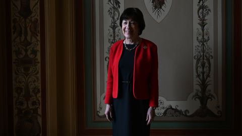 Republican Senator Susan Collins of Maine poses for her portrait on Capitol Hill in Washington, D.C., on Thursday. 