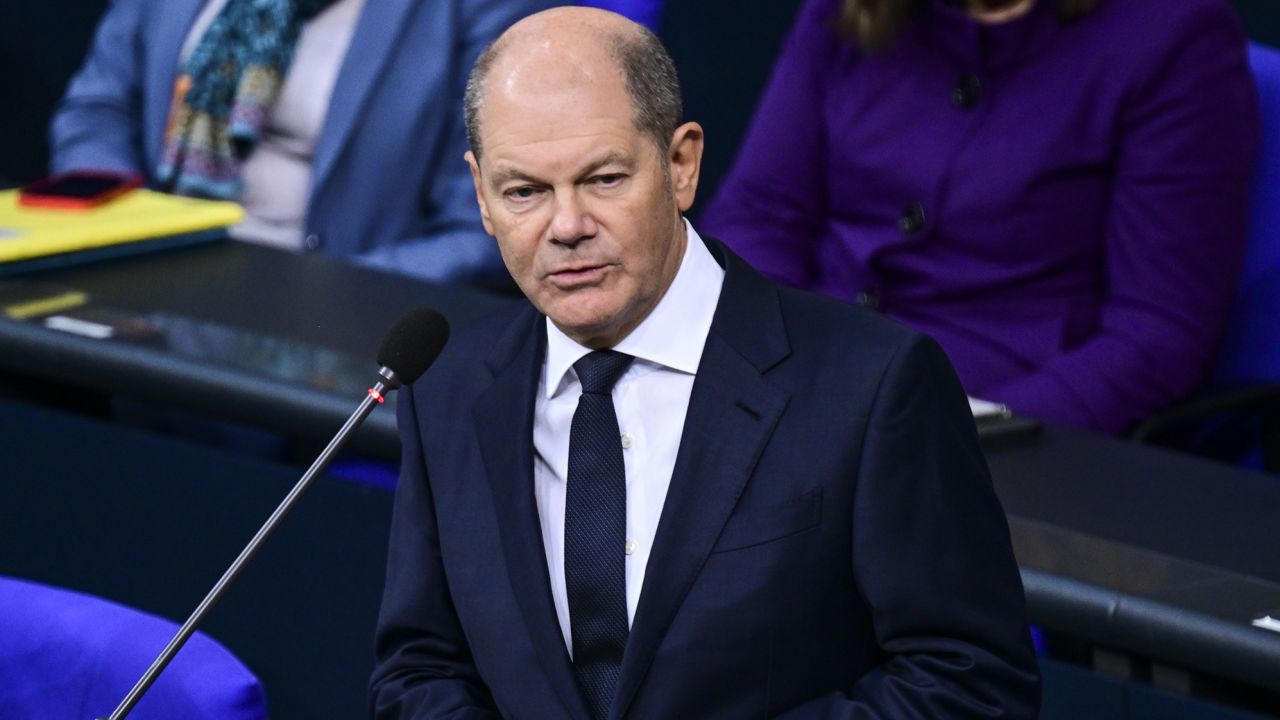 German Chancellor Olaf Scholz won thunderous applause in Germany's Bundestag on Wednesday as he flashed a rare moment of steely leadership.  