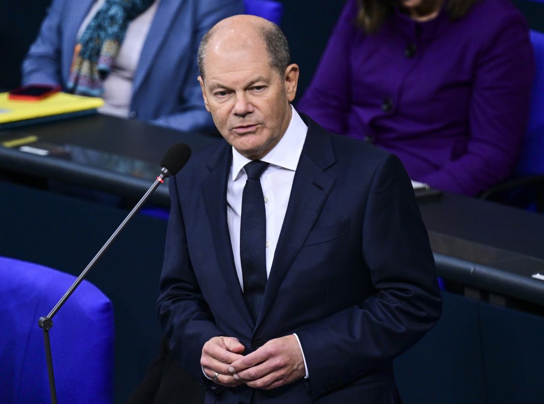 German Chancellor Olaf Scholz won thunderous applause in Germany's Bundestag on Wednesday as he flashed a rare moment of steely leadership.  