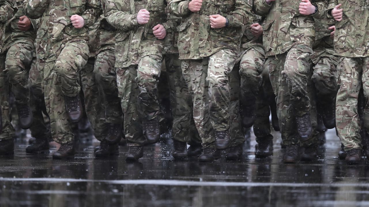 British soldiers at a march in this 2017 file photo.