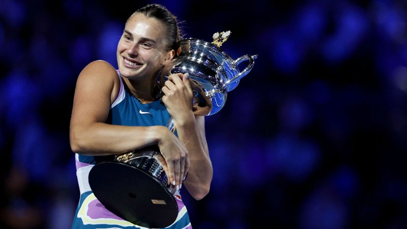 Aryna Sabalenka makes history as the first player competing under a neutral flag to win a grand slam