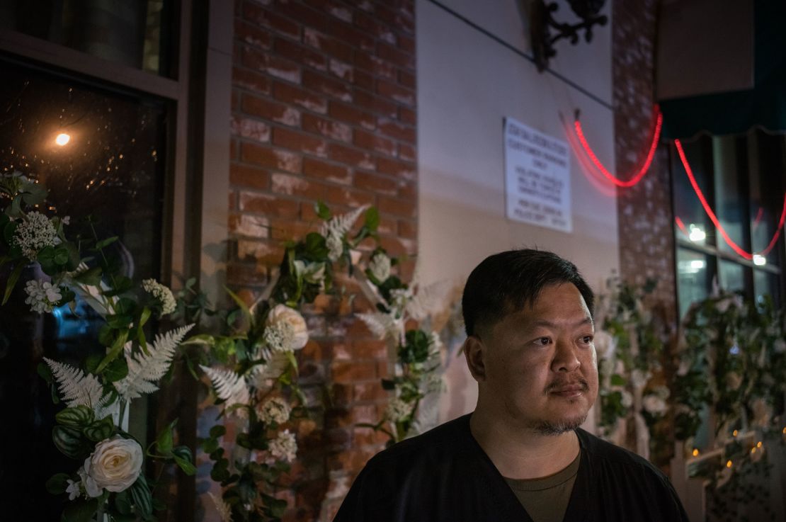 Kevin Leung stands outside of the dance studio where he rented space for years to teach Kung Fu and traditional lion dancing. He knew two of those killed in the shooting. 