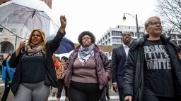 Organizers protest in front of the Memphis Police Department headquarters Saturday, Jan. 28, 2023. 