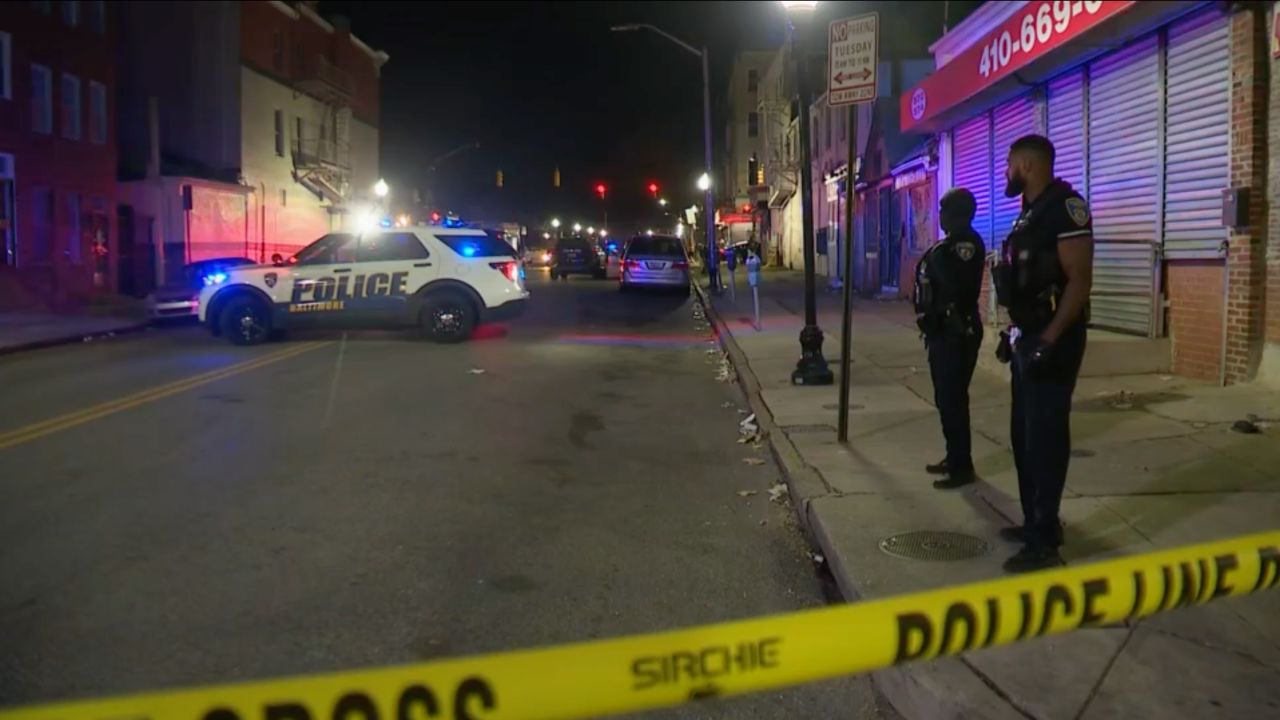 A shooting in Baltimore kills one and wounds two. Two children were also injured in a resulting car accident.
