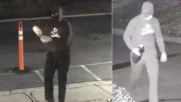 Suspected arsonist appears on surveillance footage lighting Molotov cocktail in front of Temple Ner Tamid in Bloomfield, NJ.