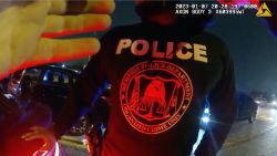 In this still taken from video released by the City of Memphis, a police officer is at the scene following the beating of Tyre Nichols. The SCORPION unit, which falls under the Organized Crime unit, was permanently disbanded after the video's release.