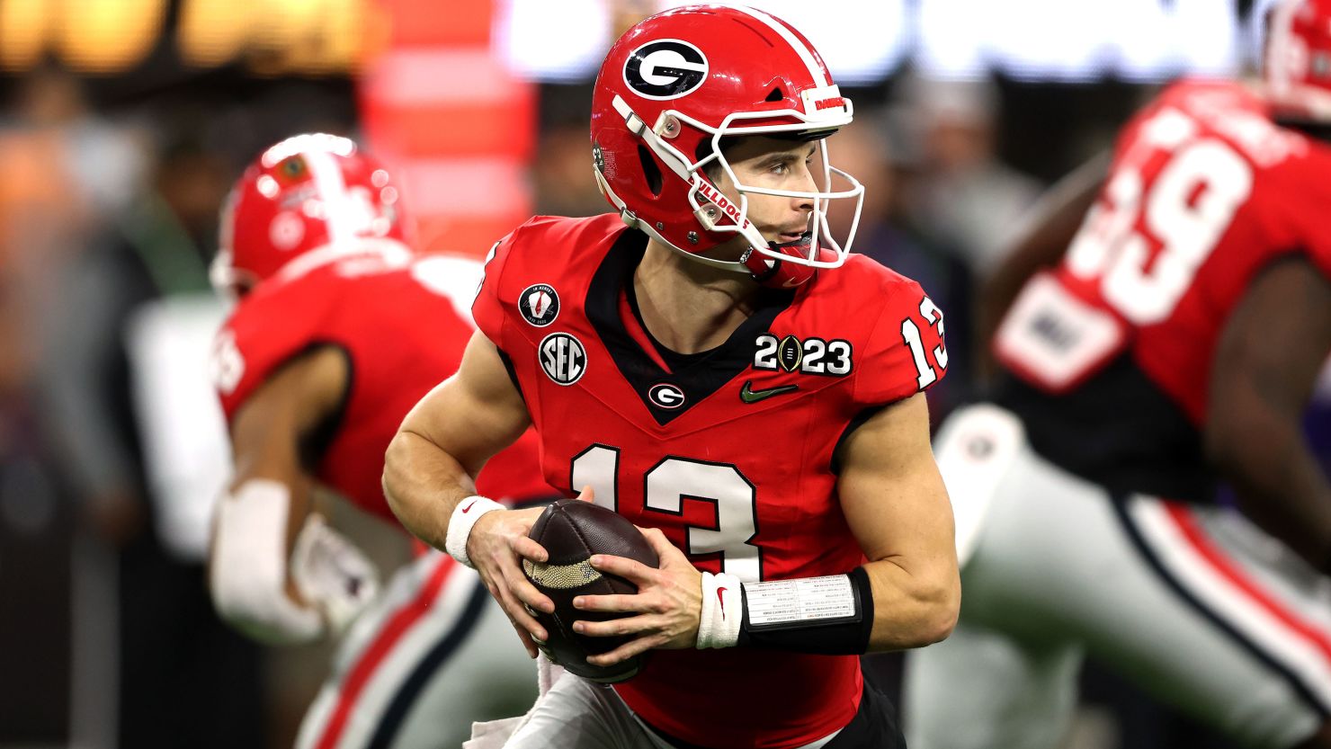 Stetson Bennett seen during the College Football Playoff National Championship game earlier this month. 