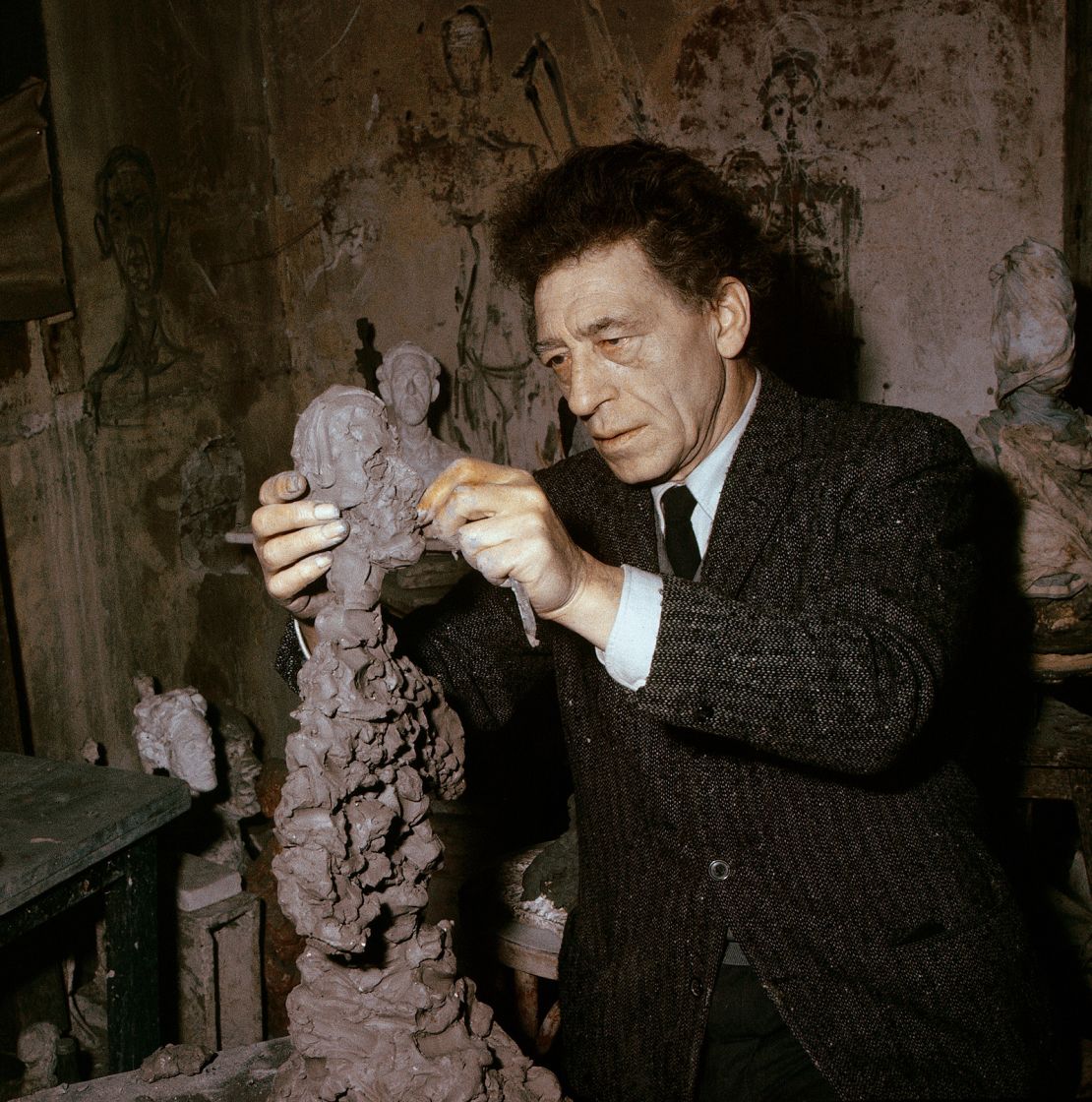 Alberto Giacometti is best known for sculptures of a human figure in plaster or bronze.  