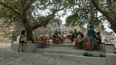 Visitors come to enjoy the relaxed atmosphere of Samothrace.