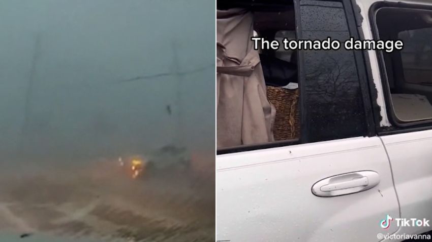 pasadena texas tornado dash cam damage SPLIT