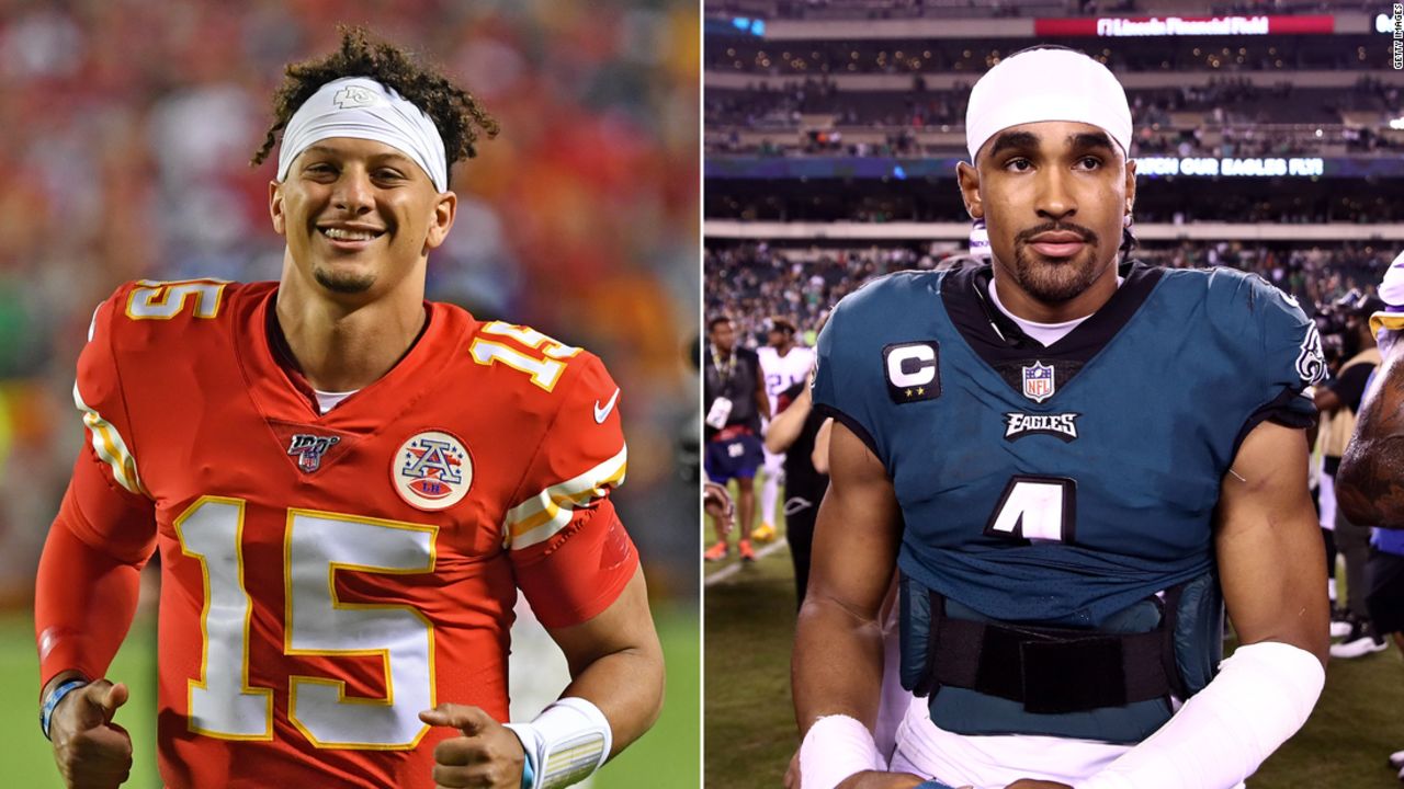 Mahomes (left) and Hurts (right) are set to make history on February 12.