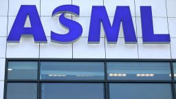 ASML Holding logo is seen at company's headquarters in the Netherlands in January 2019.