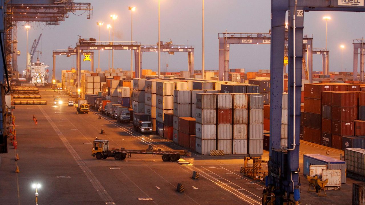 A general view of a container terminal is seen at Mundra Port in Gujarat April 1, 2014. 