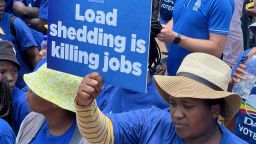 South Africa's opposition party Democratic Alliance protests onto headquarters of ruling ANC against power blackouts in the country