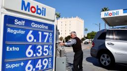 LOS ANGELES, CALIFORNIA - OCTOBER 28: The Mobil logo and gas prices are displayed at a Mobil gas station on October 28, 2022 in Los Angeles, California. Exxon Mobil Corp. posted a quarterly profit of nearly $20 billion, the highest quarterly profit in company history amid a surge in oil prices during the quarter. (Photo by Mario Tama/Getty Images)